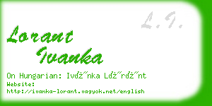 lorant ivanka business card